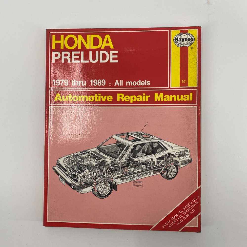 Haynes Honda Prelude Repair Manual 1979-1989 All Models Red Softcover Vintage‎
